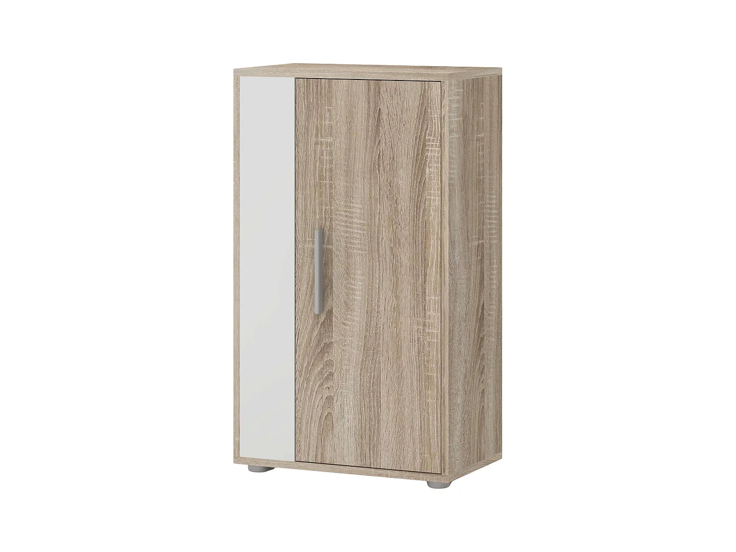 Meubles TV Kolm Nordic pour salon et salle à manger, chêne Sonoma/blanc, 3 portes et 2 étagères