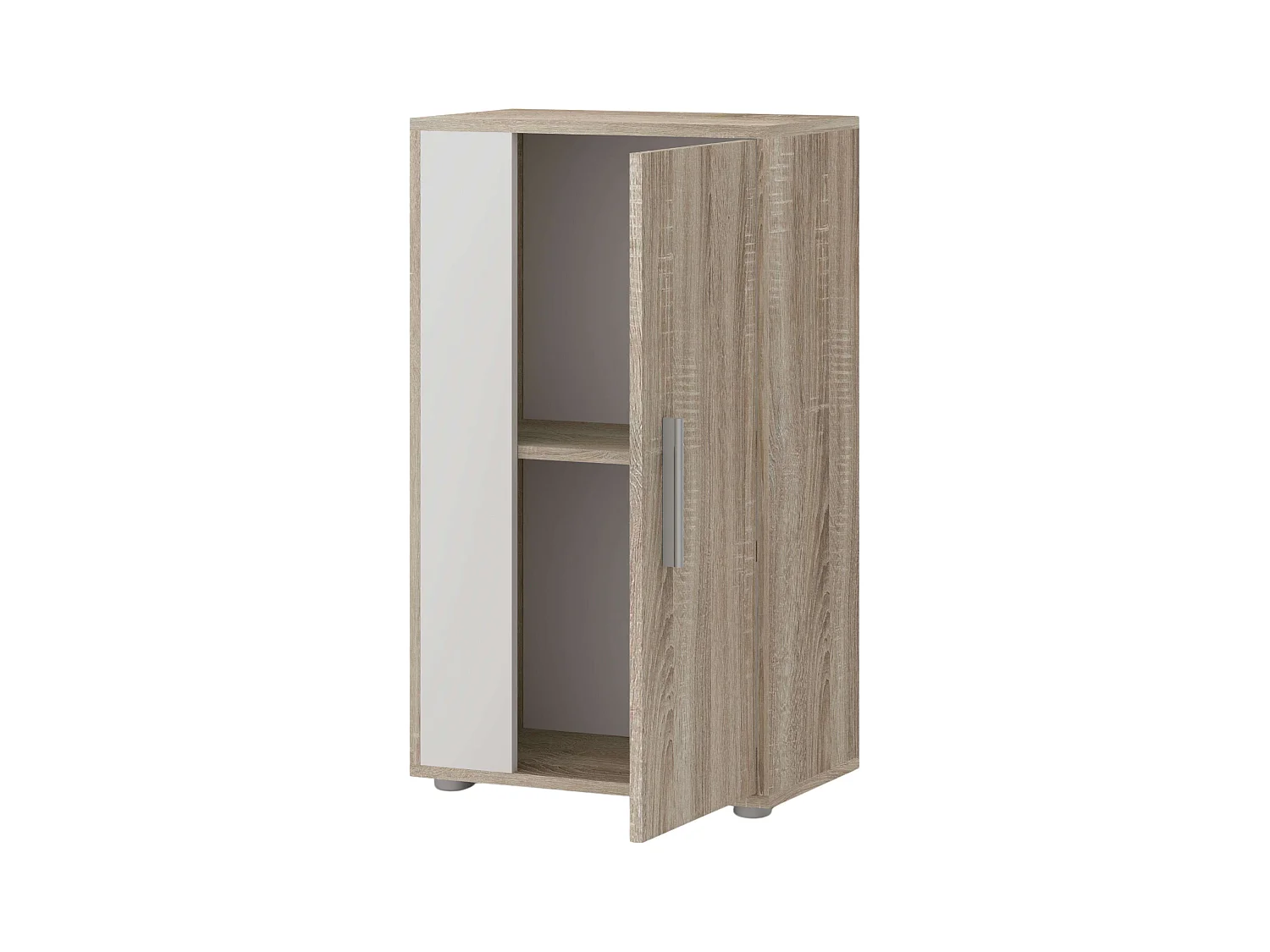 Meubles TV Kolm Nordic pour salon et salle à manger, chêne Sonoma/blanc, 3 portes et 2 étagères