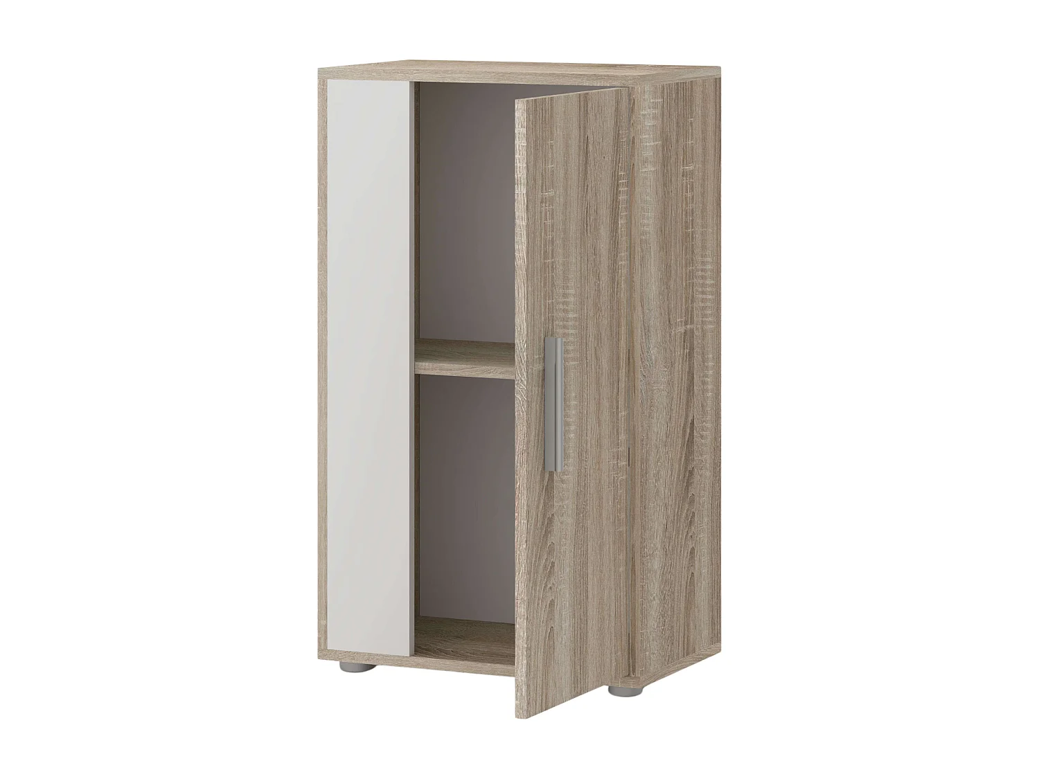 Móveis de TV para sala de estar e sala de jantar Kolm Nordic em carvalho Sonoma/branco com 3 portas e 2 prateleiras