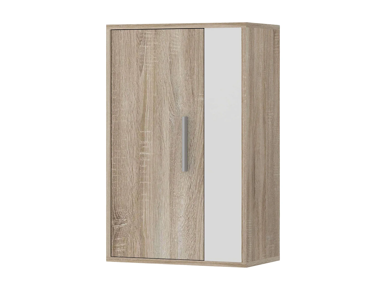 Meubles TV Kolm Nordic pour salon et salle à manger, chêne Sonoma/blanc, 3 portes et 2 étagères