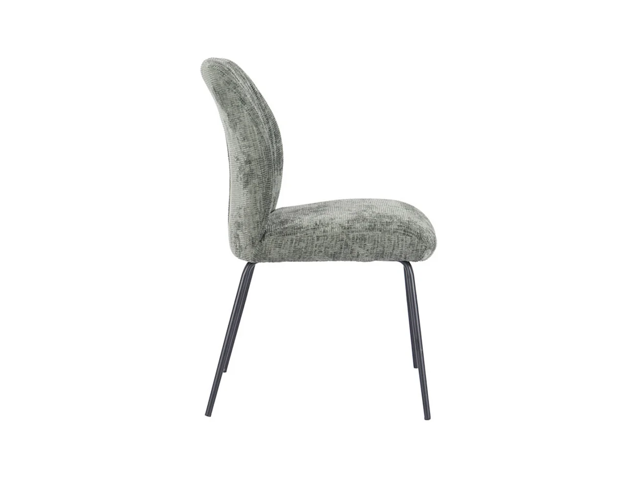 Pack de 2 sillas de 89x61x47 cm tapizadas en tela suave verde musgo y patas negras Nalon