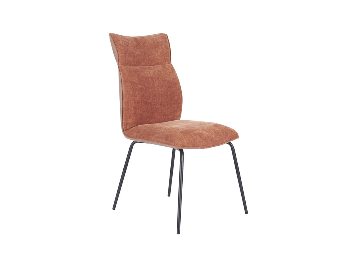 Pack de 2 sillas de 95x65x45 cm con respaldo trasero en símil napa en color teja Roma