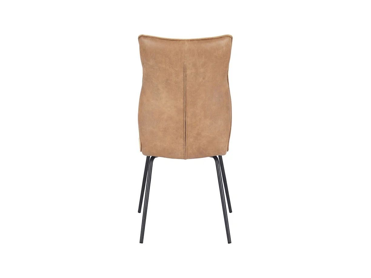 Pack de 2 sillas de 95x65x45 cm con respaldo trasero en símil napa en color teja Roma