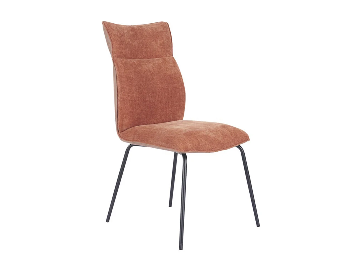 Pack de 2 sillas de 95x65x45 cm con respaldo trasero en símil napa en color teja Roma