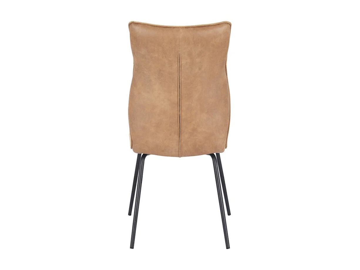 Pack de 2 sillas de 95x65x45 cm con respaldo trasero en símil napa en color teja Roma