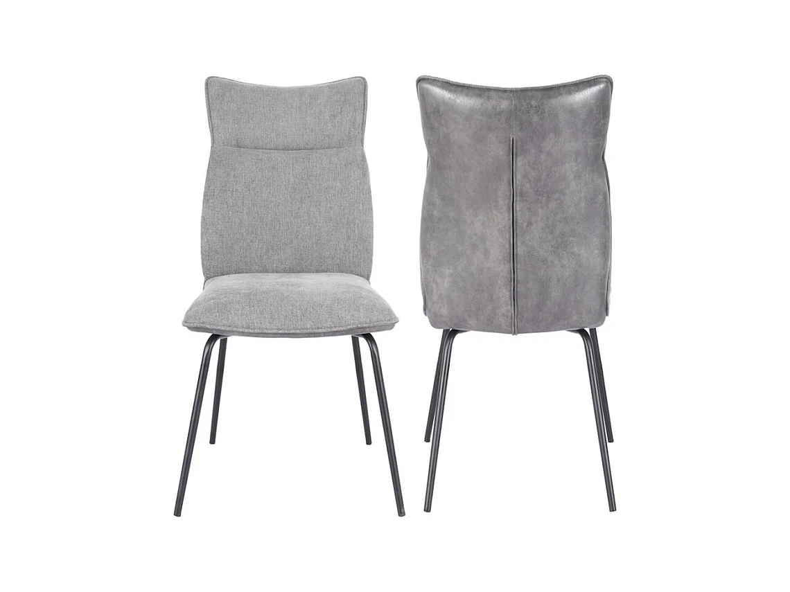 Pack de 2 sillas de 95x65x45 cm con respaldo trasero en símil napa en color gris Roma