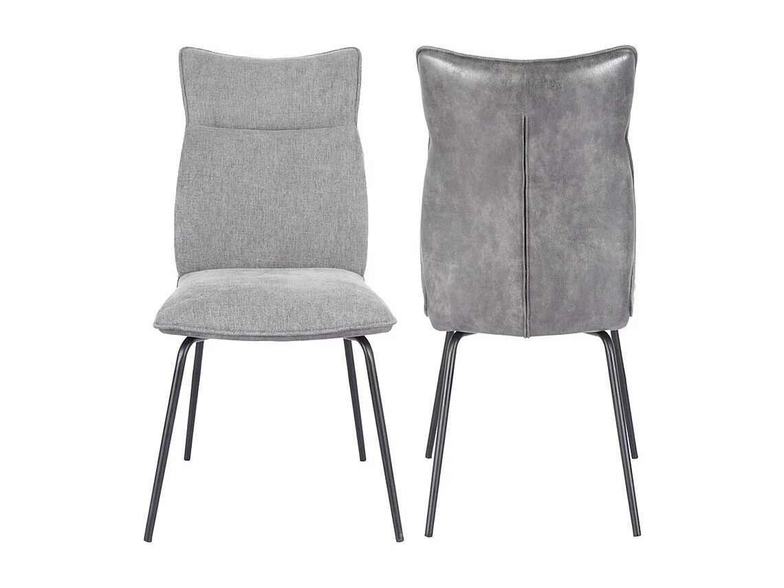 Pack de 2 sillas de 95x65x45 cm con respaldo trasero en símil napa en color gris Roma