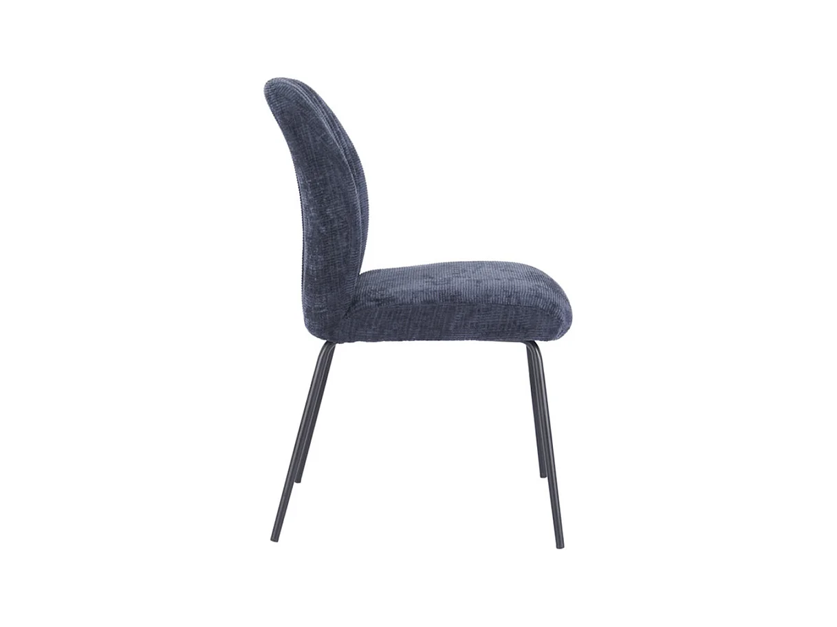 Pack de 2 sillas de 89x61x47 cm tapizadas en tela suave azul y patas negras Nalon