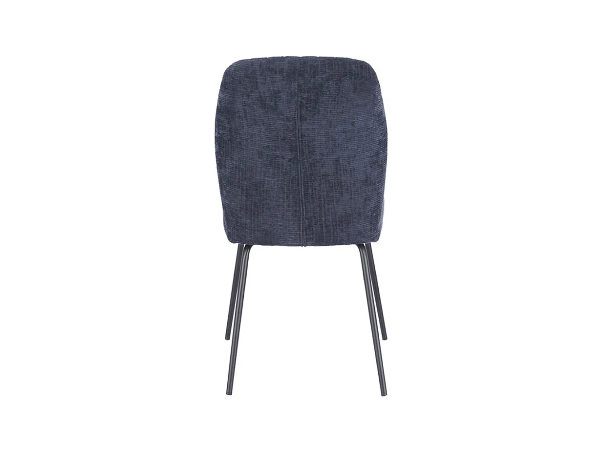 Pack de 2 sillas de 89x61x47 cm tapizadas en tela suave azul y patas negras Nalon