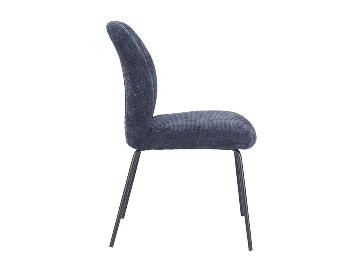 Pack de 2 sillas de 89x61x47 cm tapizadas en tela suave azul y patas negras Nalon