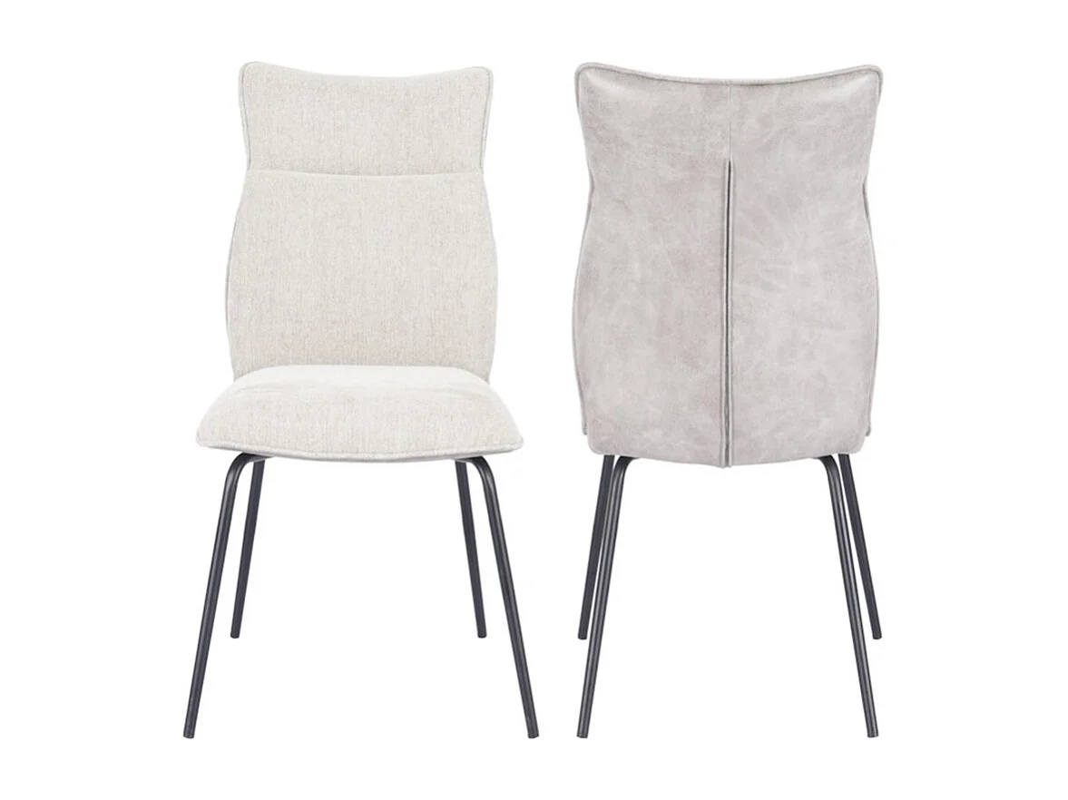 Pack de 2 sillas de 95x65x45 cm con respaldo trasero en símil napa en color beige Roma