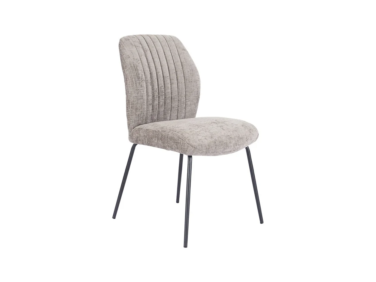 Pack de 2 sillas de 89x61x47 cm tapizadas en tela suave beige y patas negras Nalon