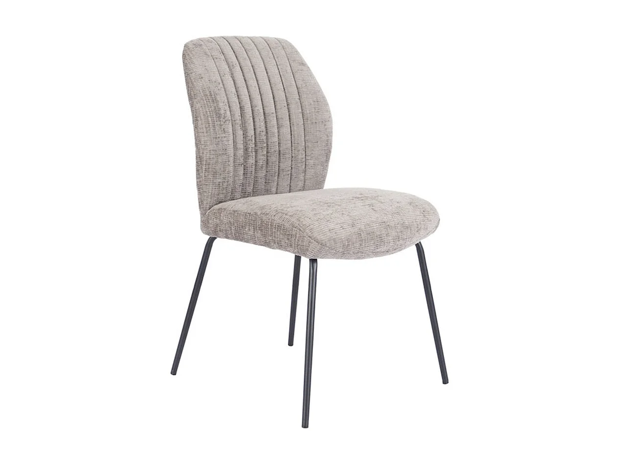 Pack de 2 sillas de 89x61x47 cm tapizadas en tela suave beige y patas negras Nalon