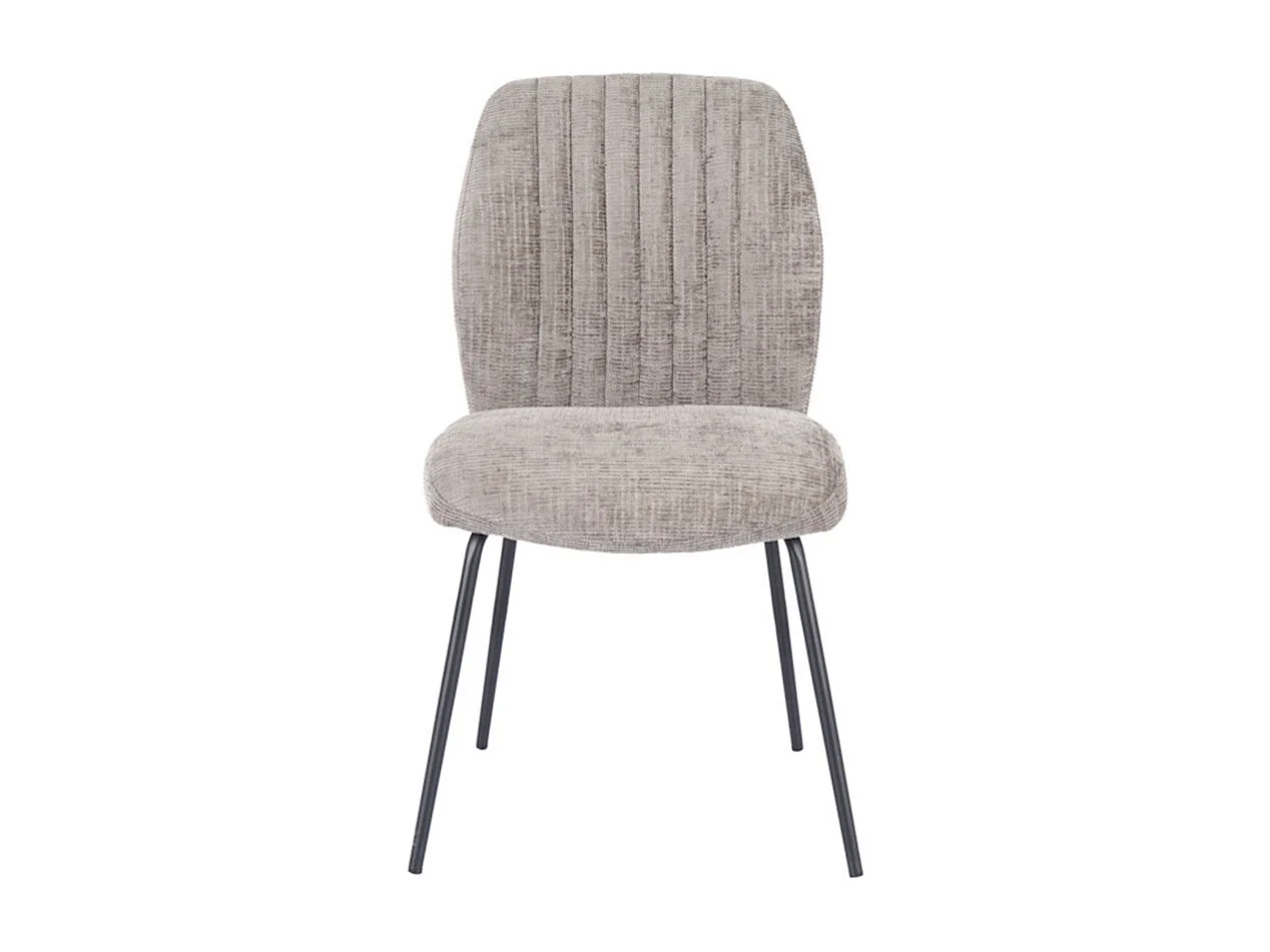 Pack de 2 sillas de 89x61x47 cm tapizadas en tela suave beige y patas negras Nalon