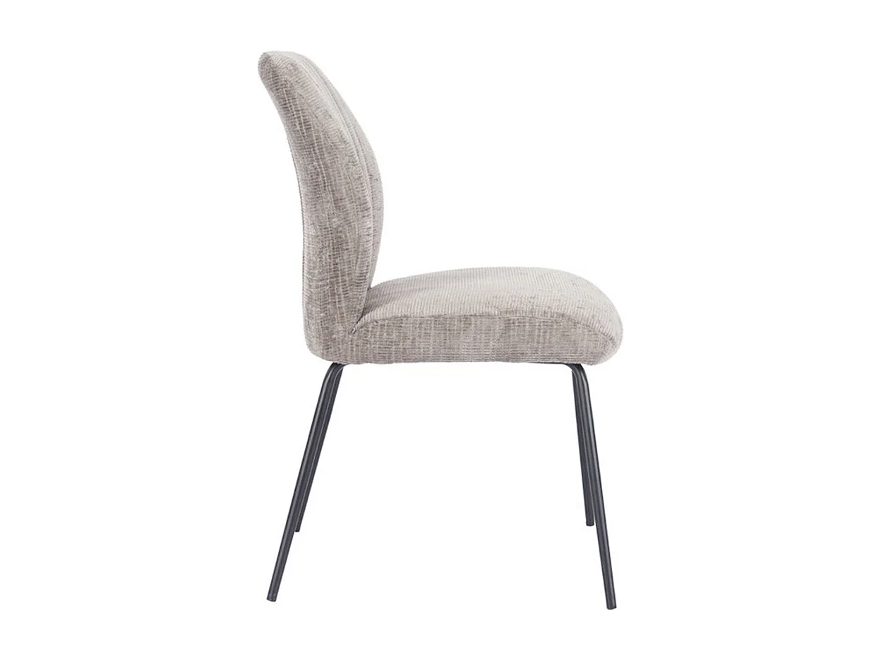 Pack de 2 sillas de 89x61x47 cm tapizadas en tela suave beige y patas negras Nalon