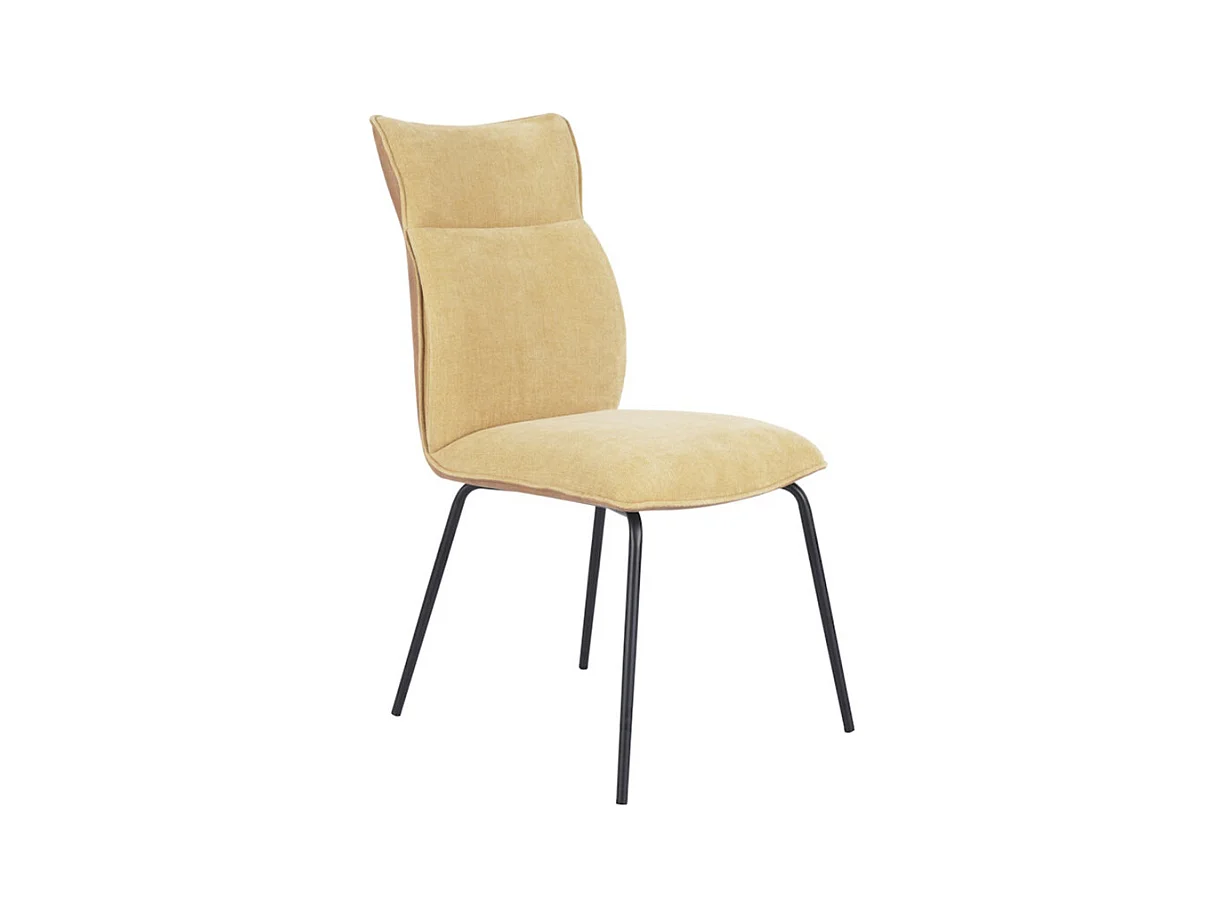 Pack de 2 sillas de 95x65x45 cm con respaldo trasero en símil napa en color mostaza Roma