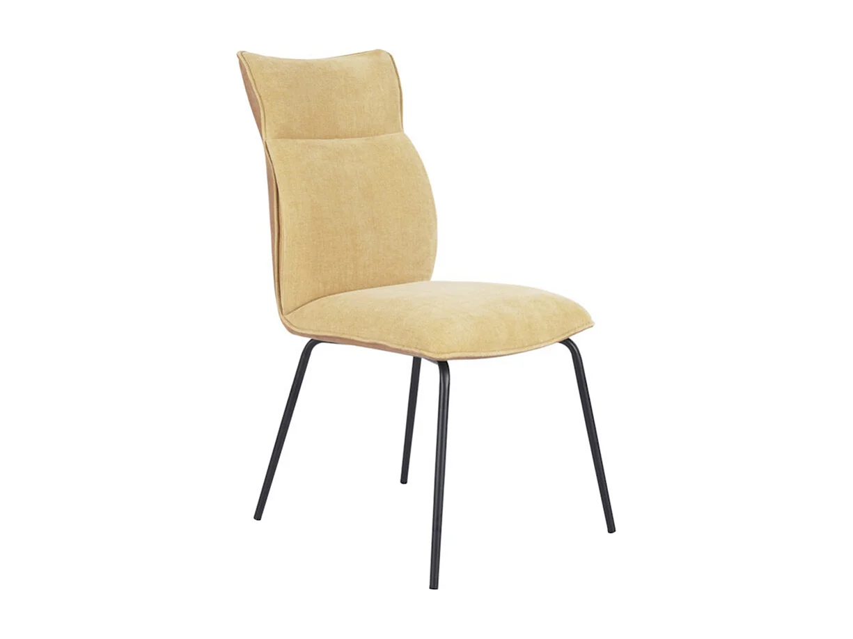 Pack de 2 sillas de 95x65x45 cm con respaldo trasero en símil napa en color mostaza Roma