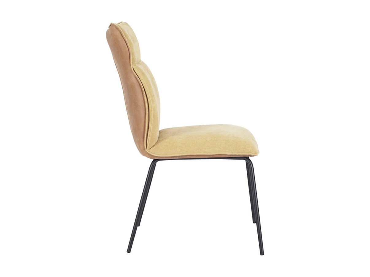 Pack de 2 sillas de 95x65x45 cm con respaldo trasero en símil napa en color mostaza Roma