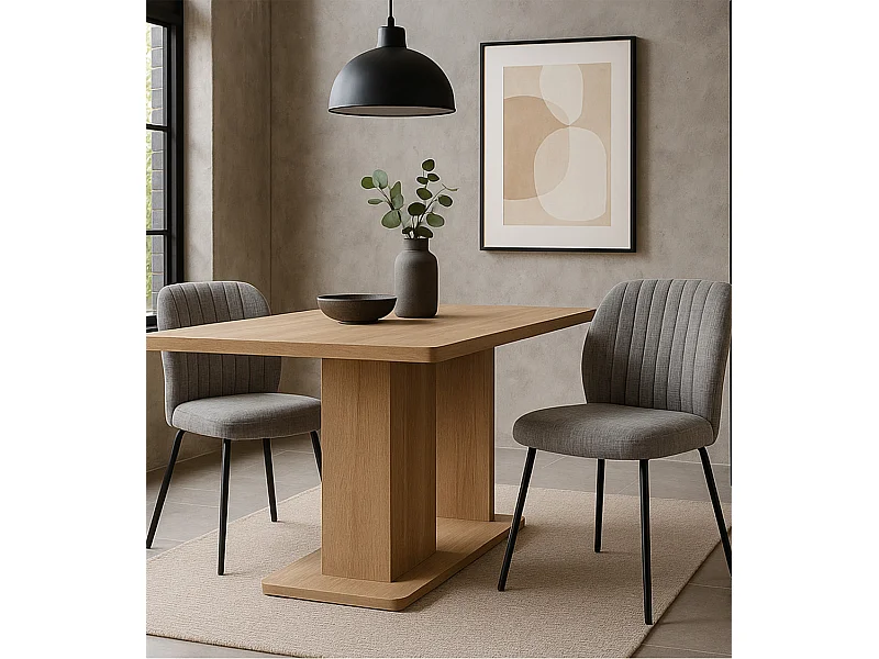 Pack de 2 sillas de 89x61x47 cm tapizadas en tela suave gris socuro y patas negras Nalon