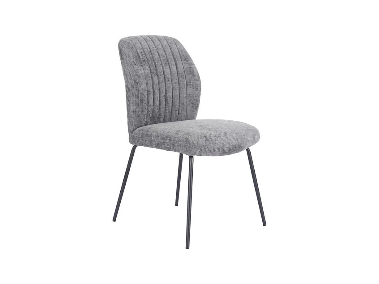 Pack de 2 sillas de 89x61x47 cm tapizadas en tela suave gris socuro y patas negras Nalon