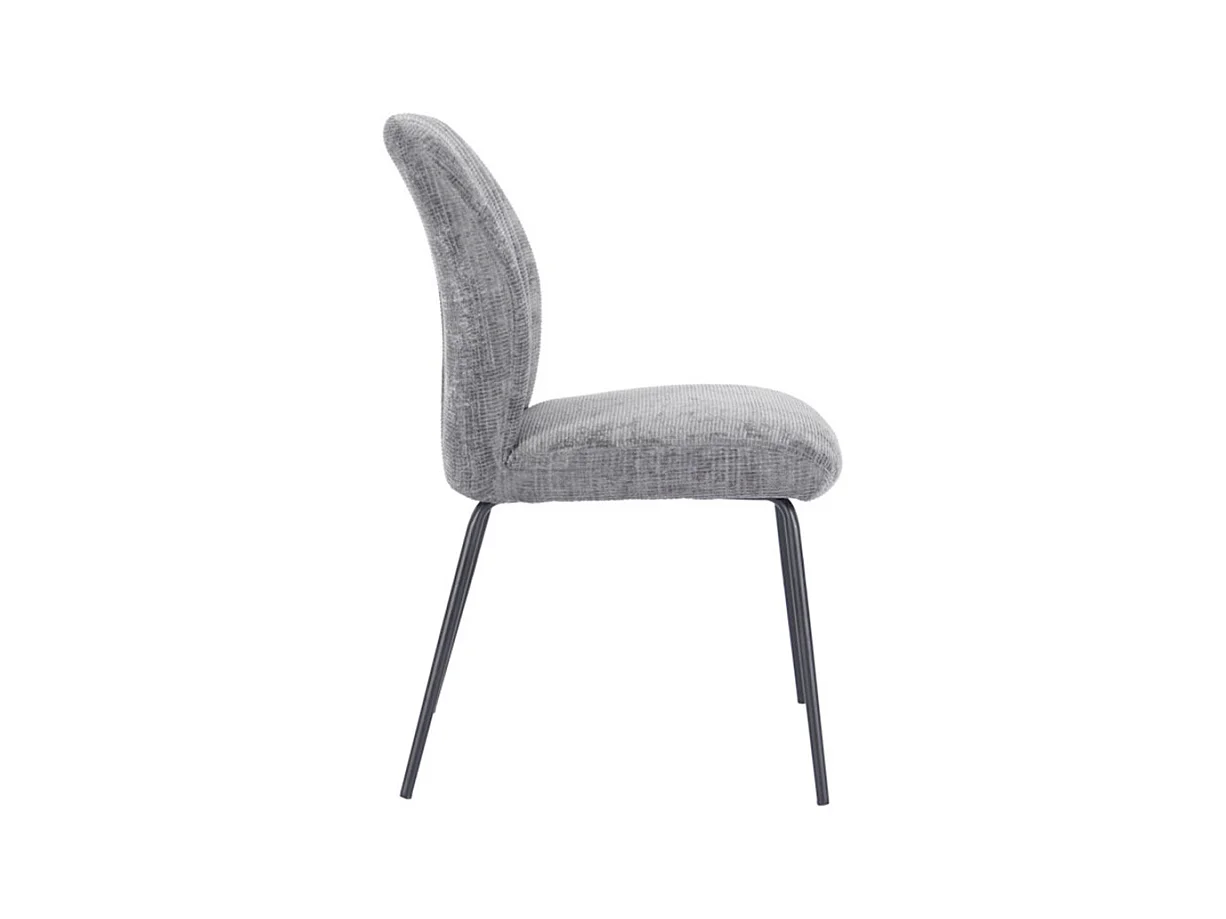 Pack de 2 sillas de 89x61x47 cm tapizadas en tela suave gris socuro y patas negras Nalon