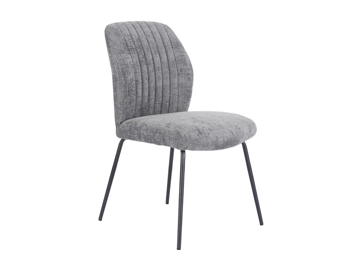 Pack de 2 sillas de 89x61x47 cm tapizadas en tela suave gris socuro y patas negras Nalon