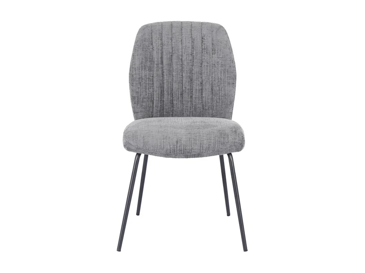 Pack de 2 sillas de 89x61x47 cm tapizadas en tela suave gris socuro y patas negras Nalon