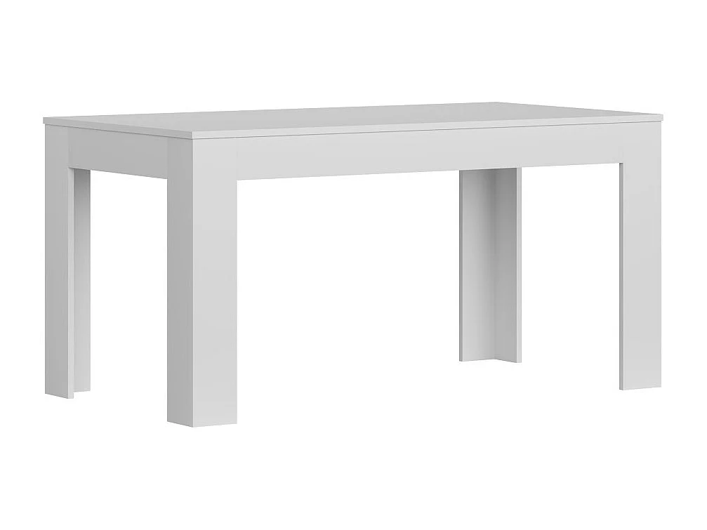 Mesa de comedor de 75x80x140 cm en aglomerado con patas en forma de L en color blanco Uki