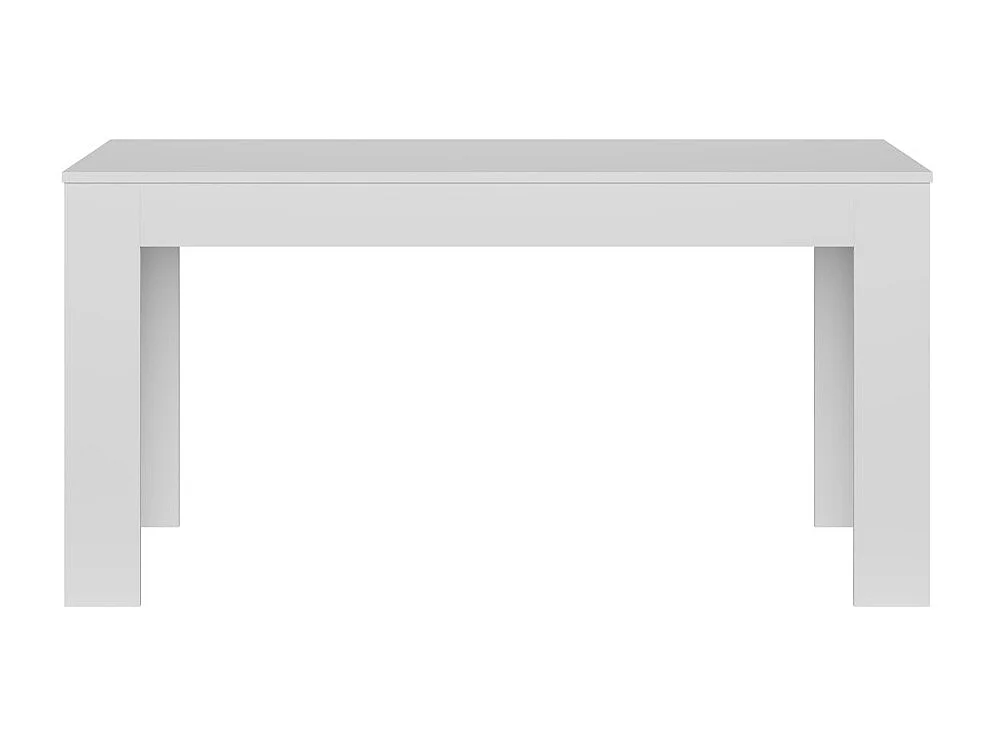 Mesa de comedor de 75x80x140 cm en aglomerado con patas en forma de L en color blanco Uki