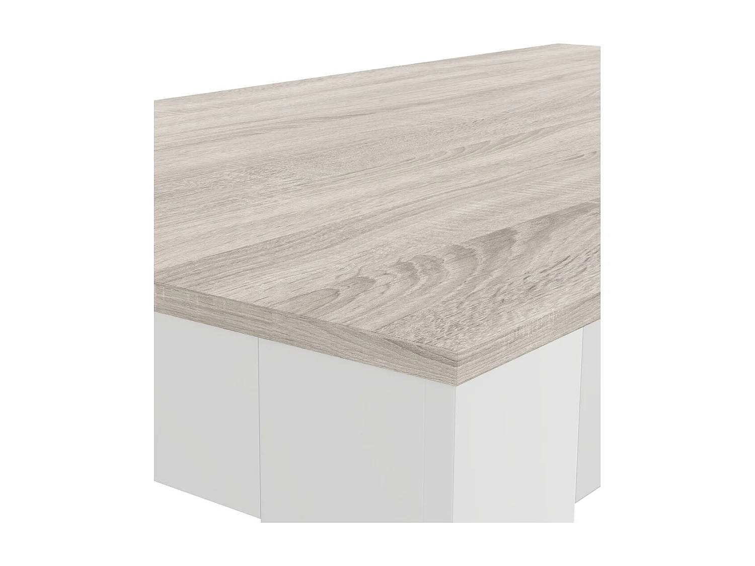 Mesa de comedor de 75x80x140 cm en aglomerado con patas en forma de L color cemento Uki