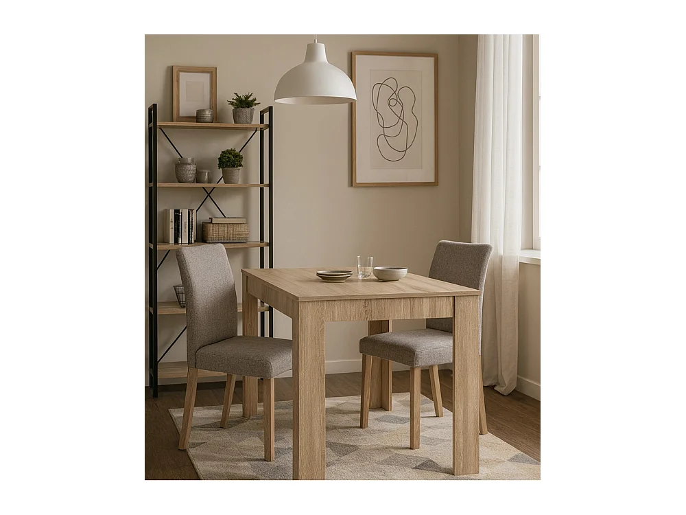 Mesa de comedor de 75x80x140 cm en aglomerado con patas en forma de L color cambrian Uki