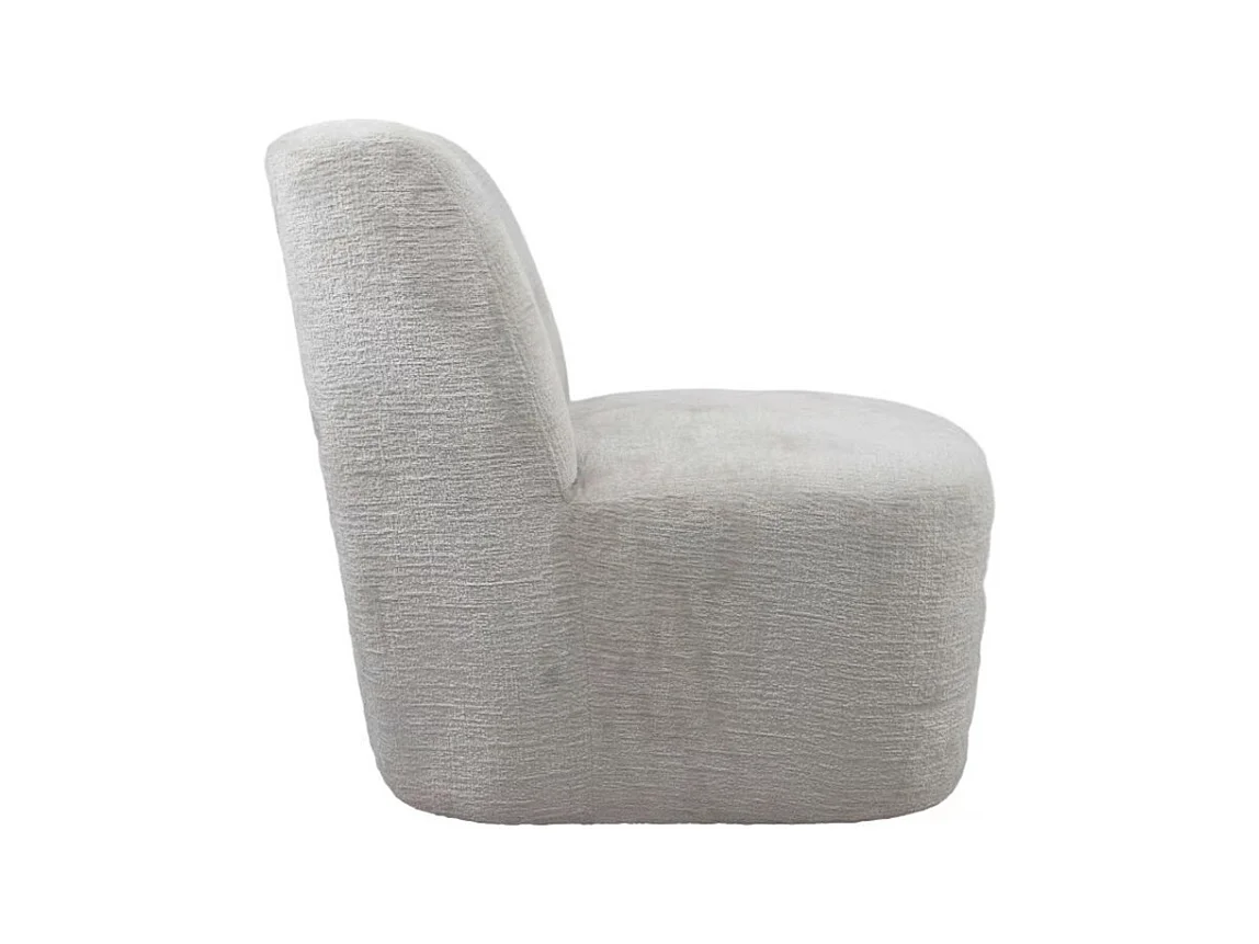 Butaca de 69x65x75 cm con mecanismo giratorio de 360º y estructura de madera blanco Gian