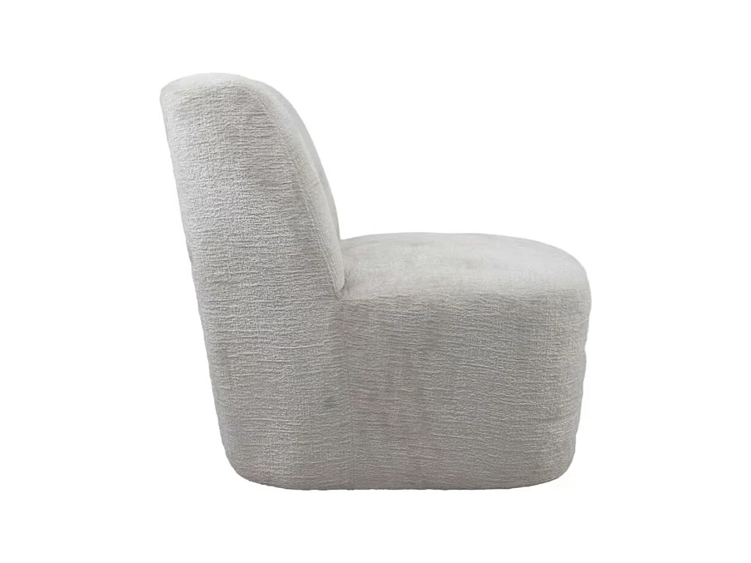 Butaca de 69x65x75 cm con mecanismo giratorio de 360º y estructura de madera blanco Gian