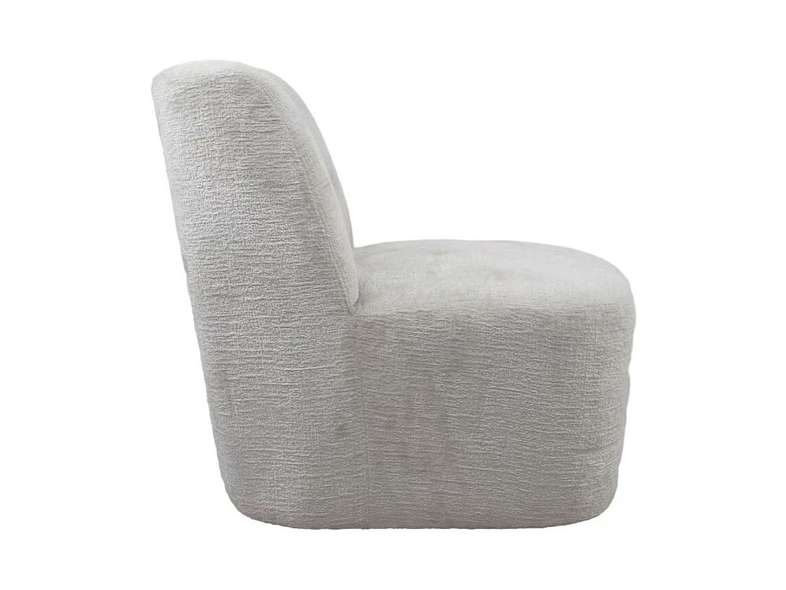 Butaca de 69x65x75 cm con mecanismo giratorio de 360º y estructura de madera blanco Gian