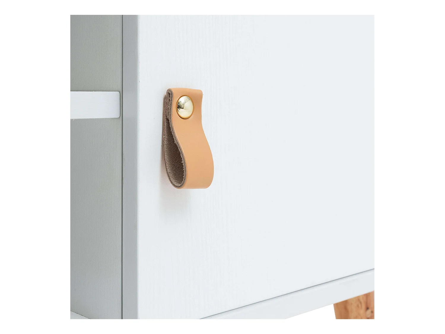 Móvel TV Anzio 2 Portas 1 Prateleira Pinho Branco Pés Melamina 140 cm