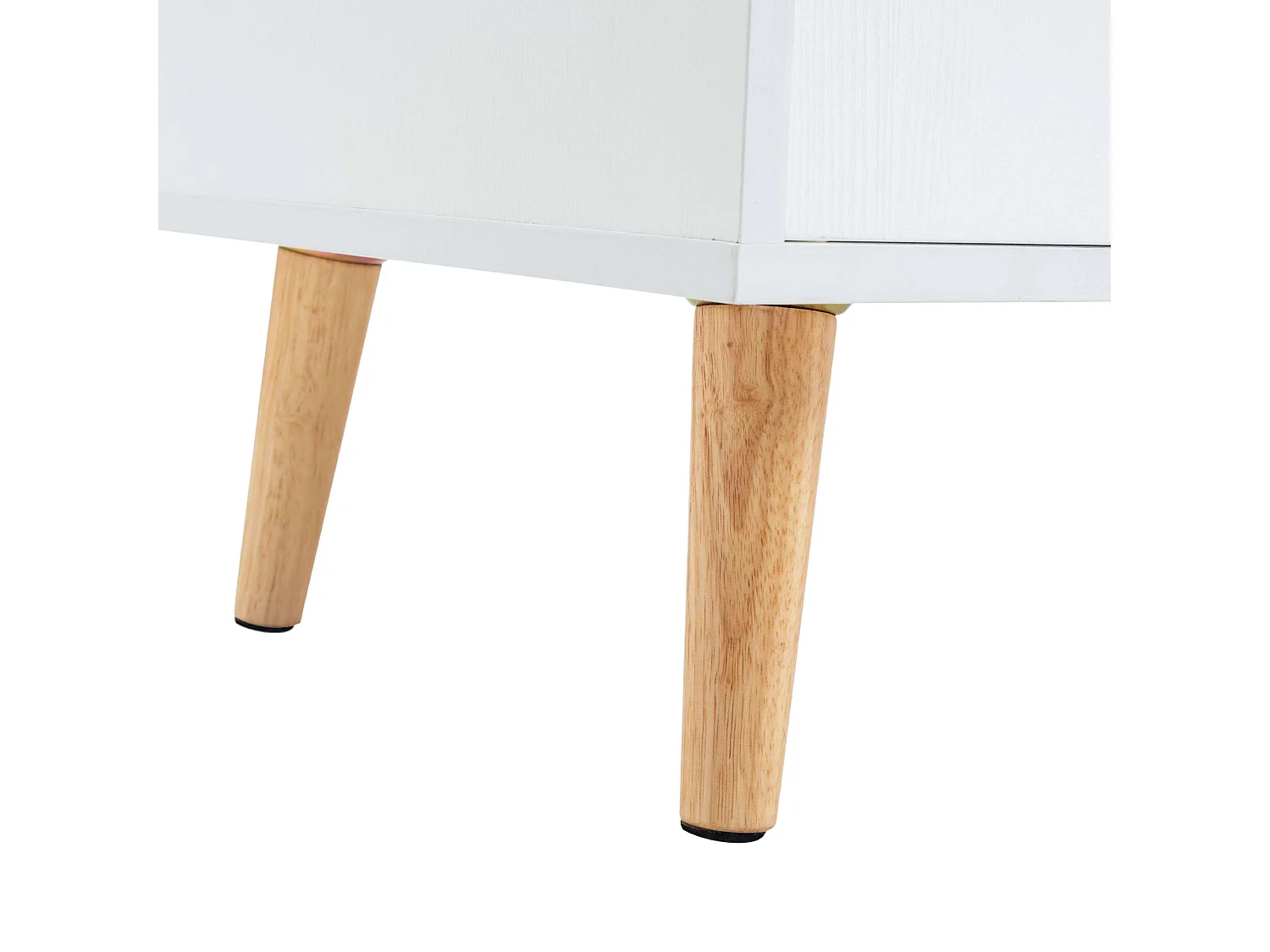 Meuble TV Anzio 2 portes 1 étagère Pieds en pin blanc Mélamine 140 cm