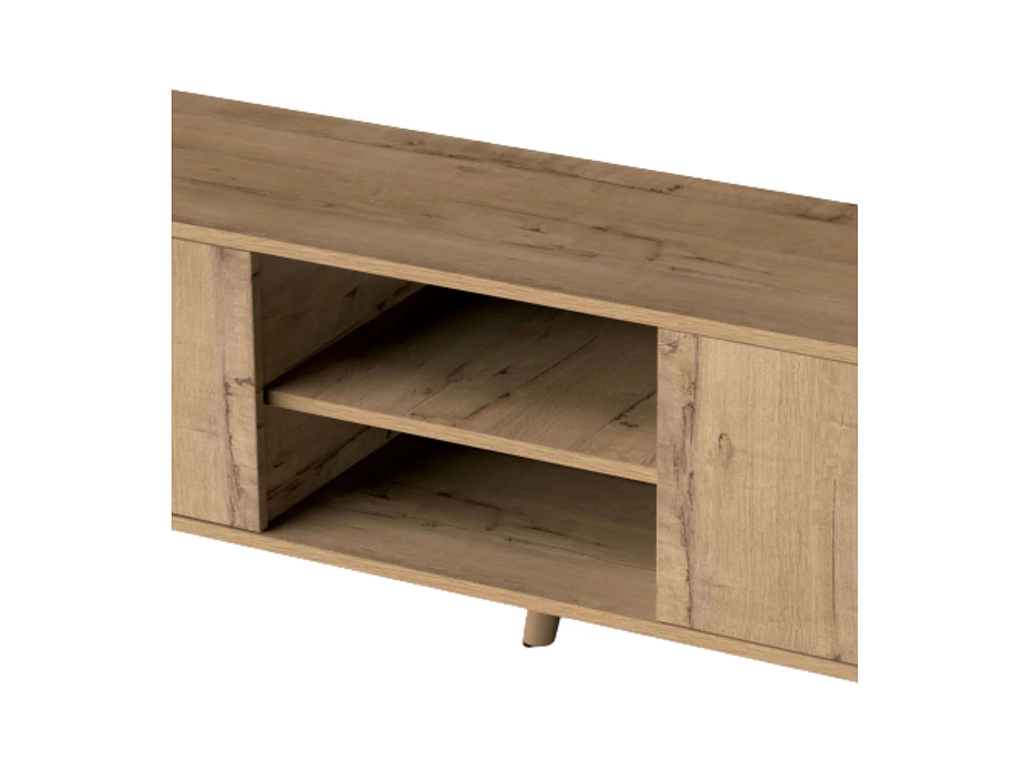 Meuble TV Oslo 2 portes 1 étagère Chêne doré 160 cm