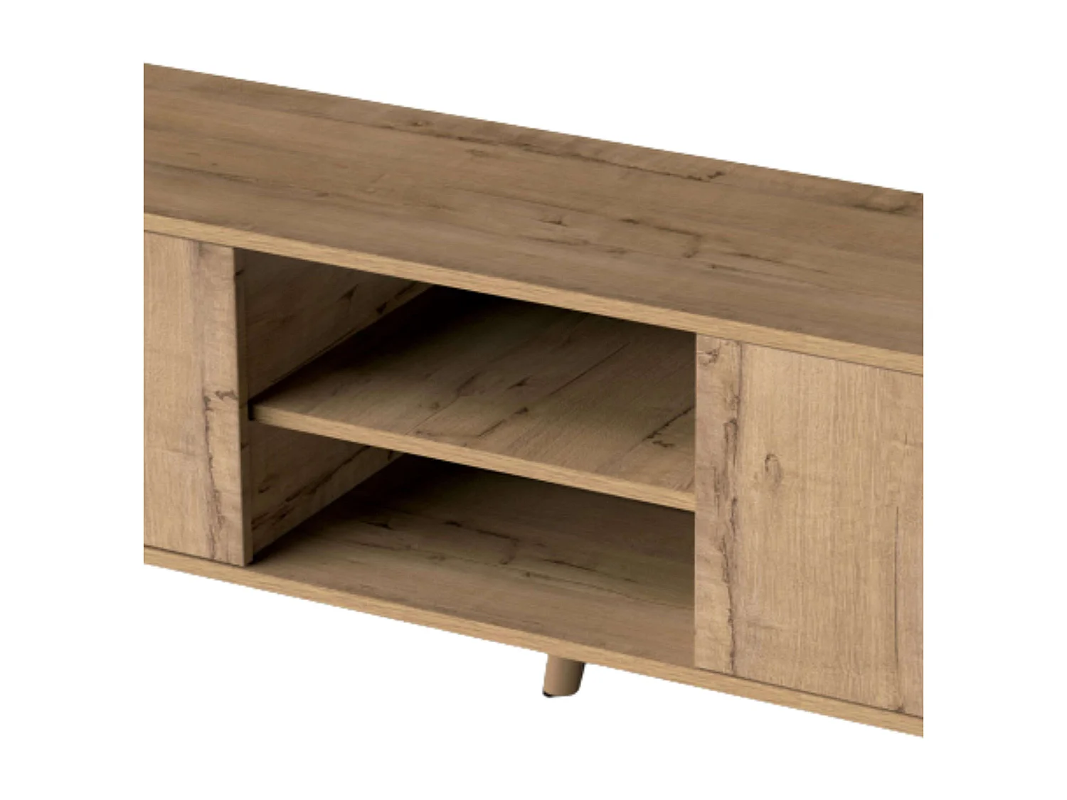 Meuble TV Oslo 2 portes 1 étagère Chêne doré 160 cm