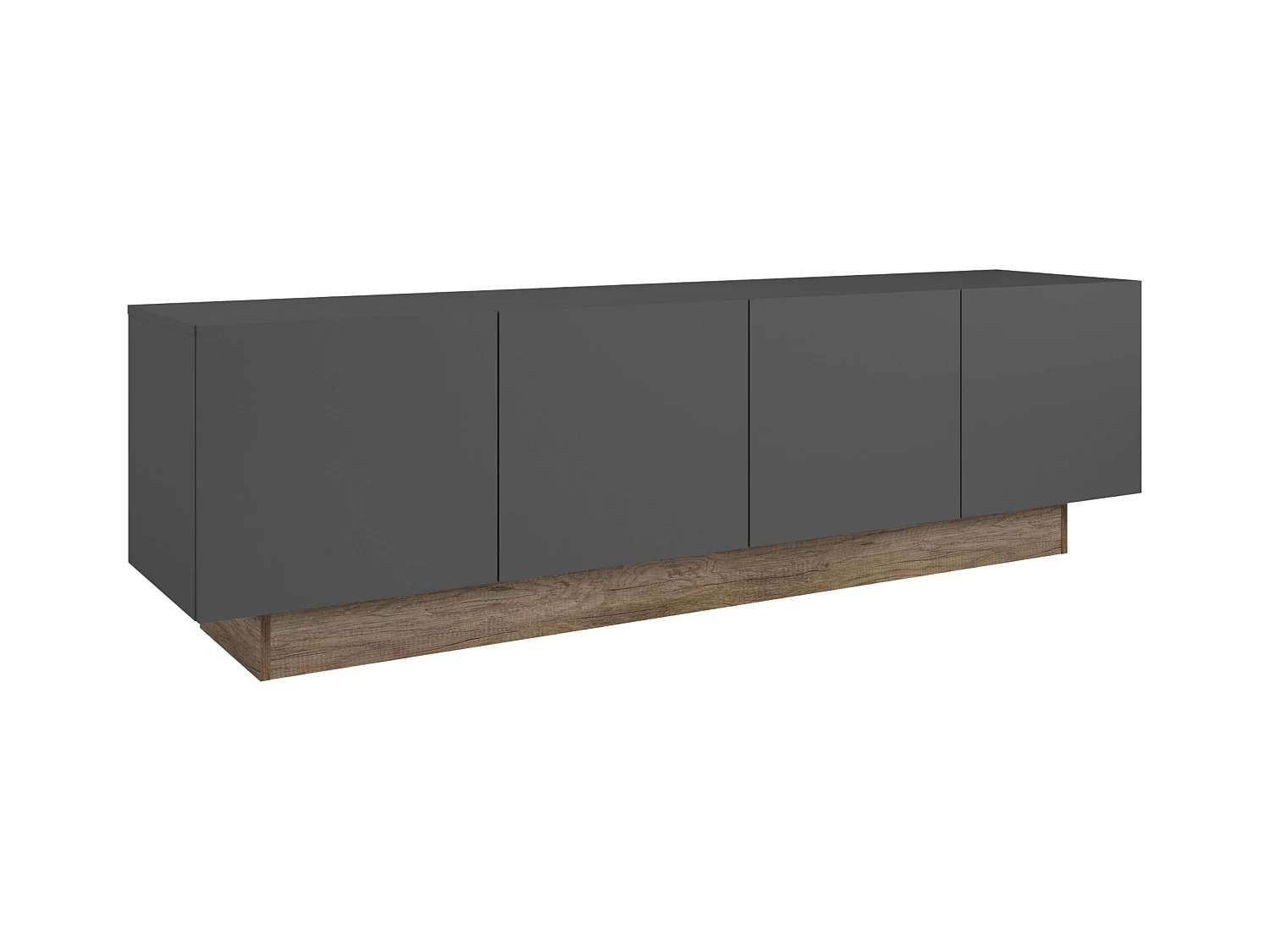 Móvel de TV Opec com 4 portas, cinza e carvalho, 184x53x41,7 cm, sala de estar