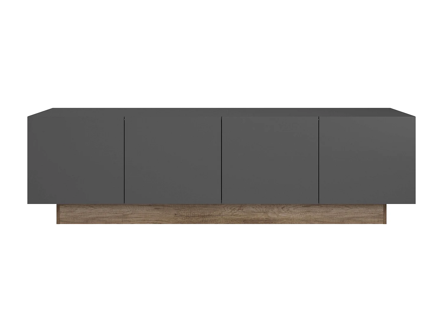 Mueble TV Opec 4 Puertas Gris y Roble 184x53x41,7 cm Salón