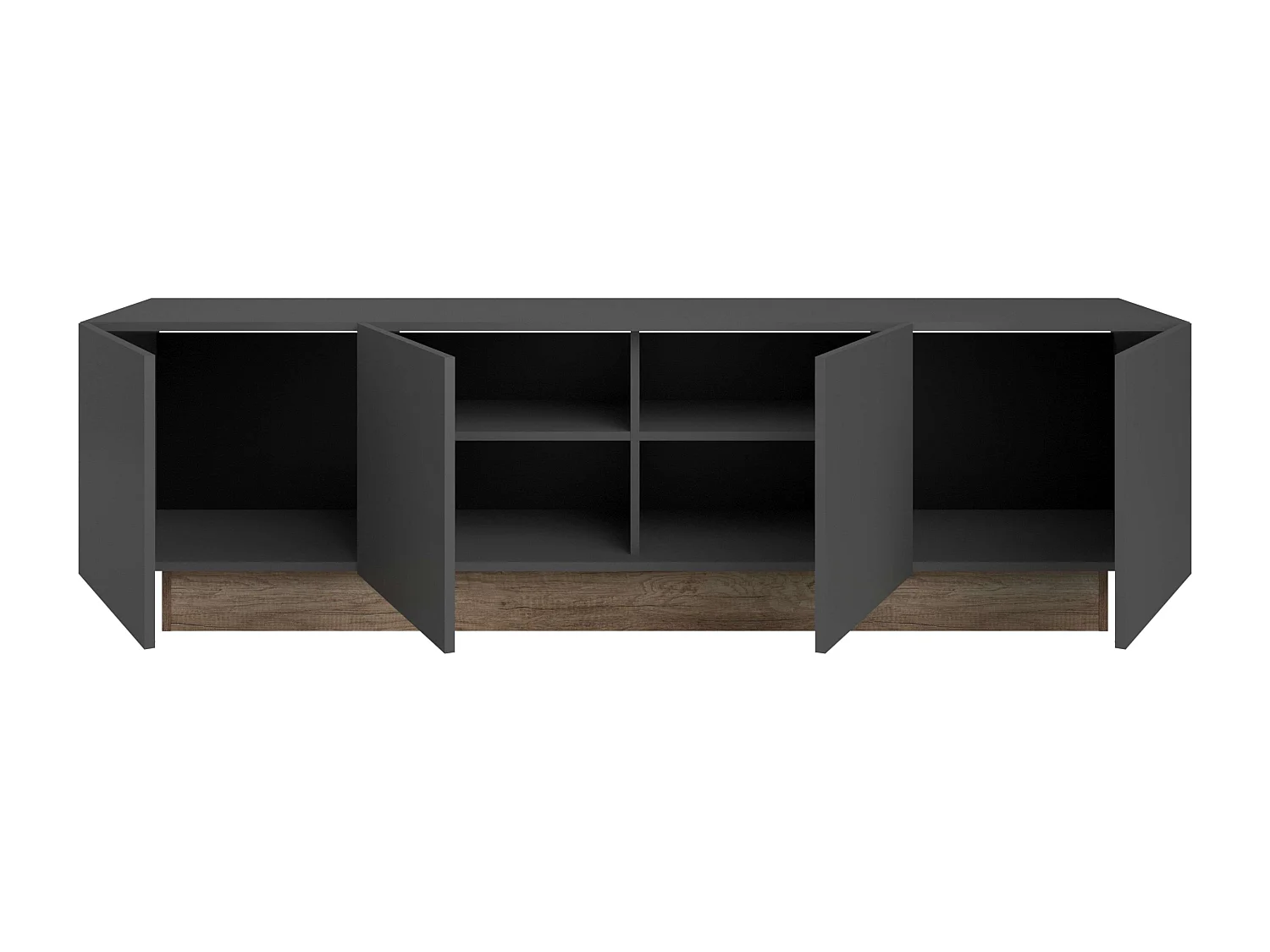 Mueble TV Opec 4 Puertas Gris y Roble 184x53x41,7 cm Salón