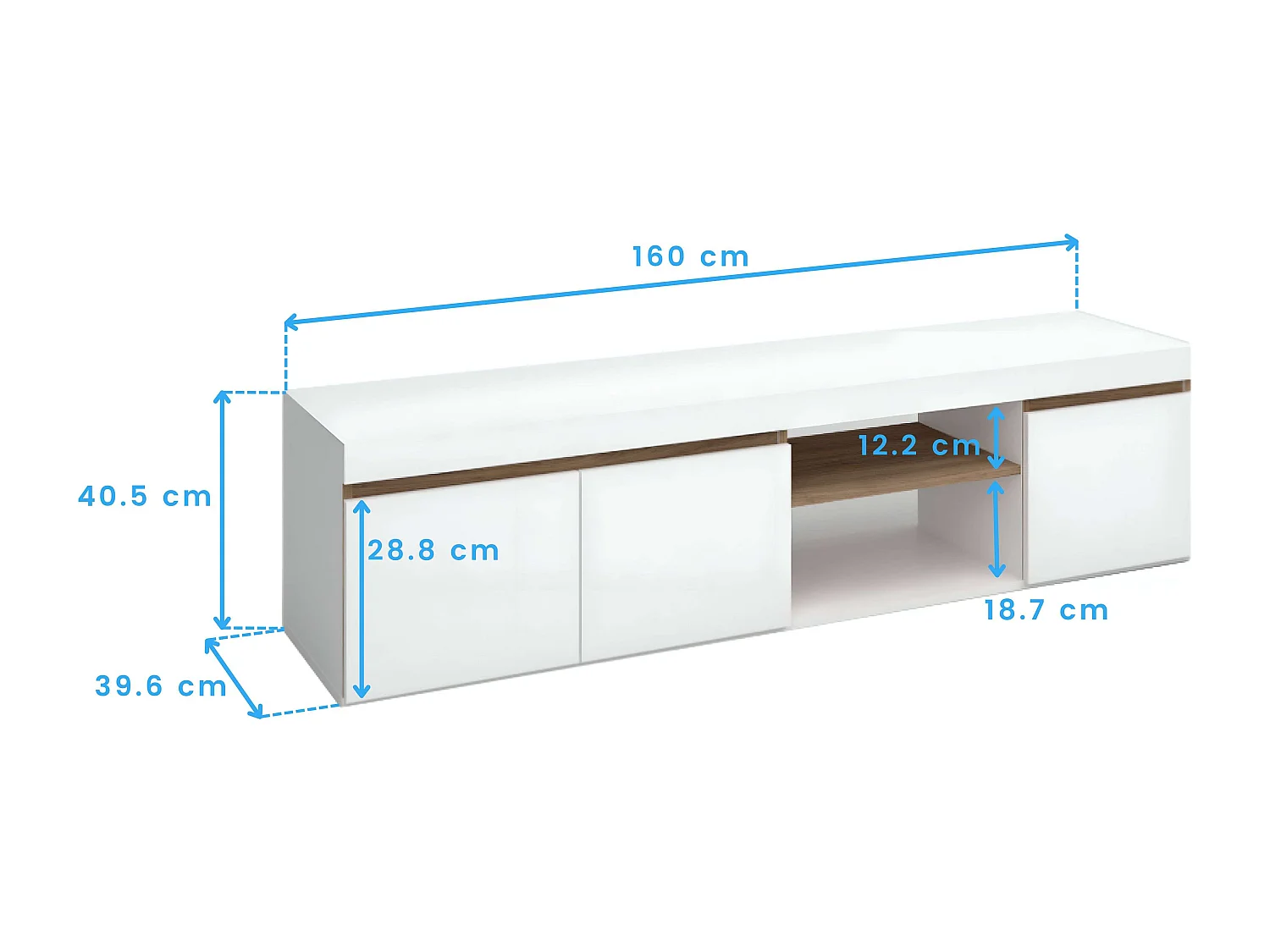 Mesa TV, Blanco Mate y Naturale, Mediano