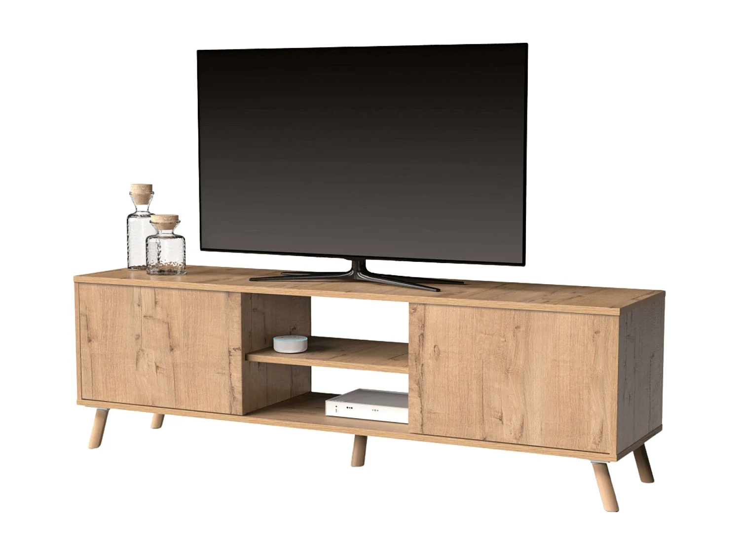 Muebles Oslo: Mueble TV + Aparador + Librería + Mesa Centro Roble Gold