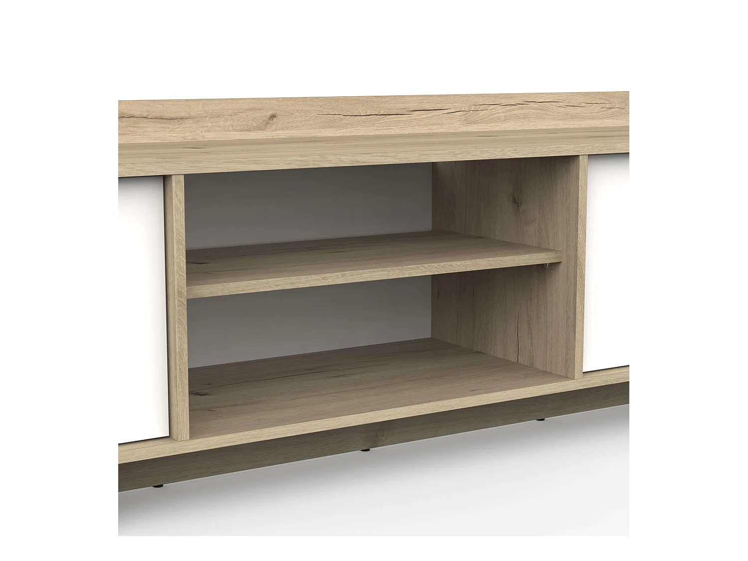 Mesa de TV de chumbo 3 portas 1 prateleira carvalho artesanal branco 180 melamina sala de estar