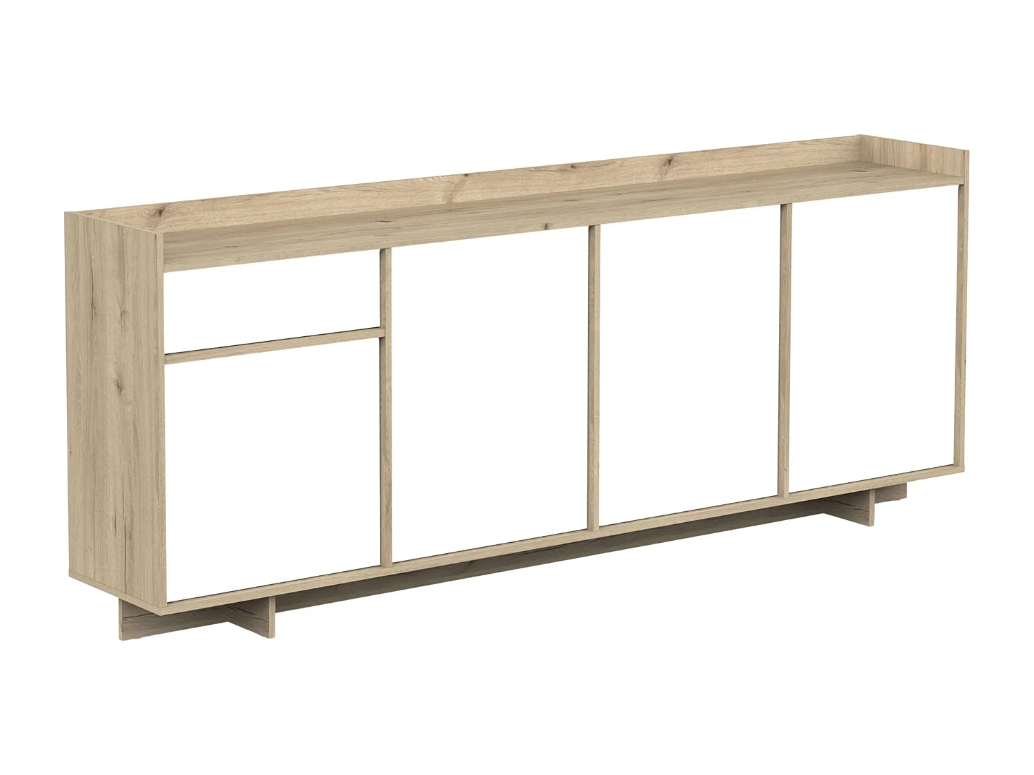 Mesa de TV de chumbo 3 portas 1 prateleira carvalho artesanal branco 180 melamina sala de estar