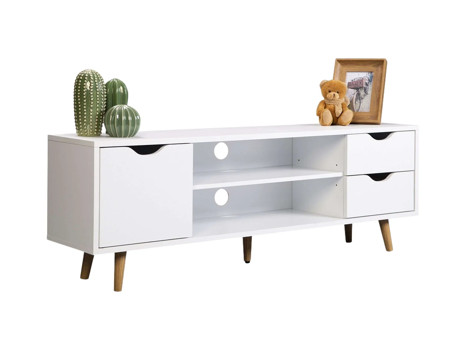 Meuble TV blanc Fiano, 120x41x28 cm