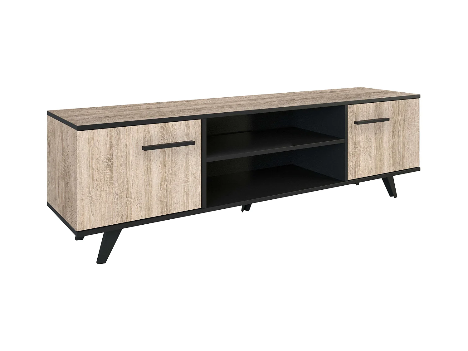 Mesa de TV Wayne Oak/Preto 46x151x39 cm