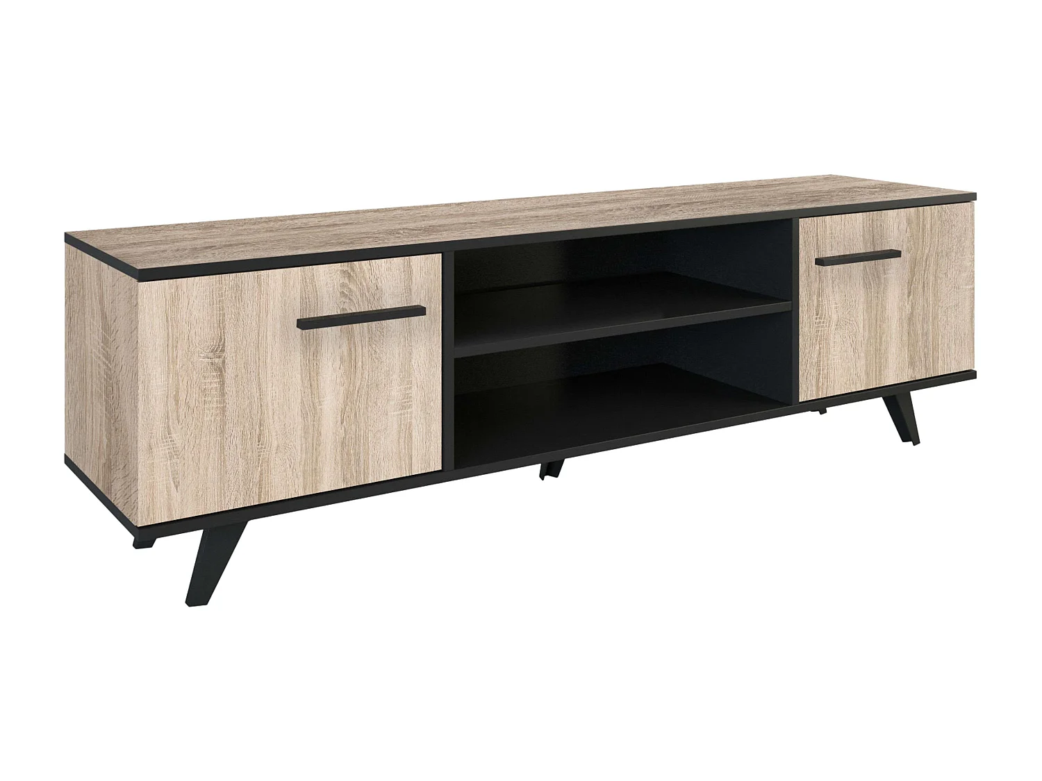 Mesa de TV Wayne Oak/Preto 46x151x39 cm