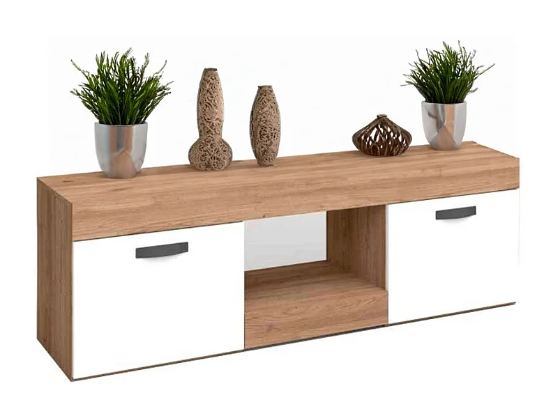 Mesa TV Argos 2 Blanco Naturale 2 Puertas Comedor Moderno 49x150x40 cm