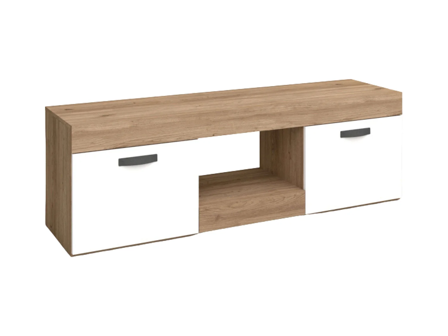Table TV Argos 2 portes, blanc naturel, pour salle à manger moderne, 49 x 150 x 40 cm